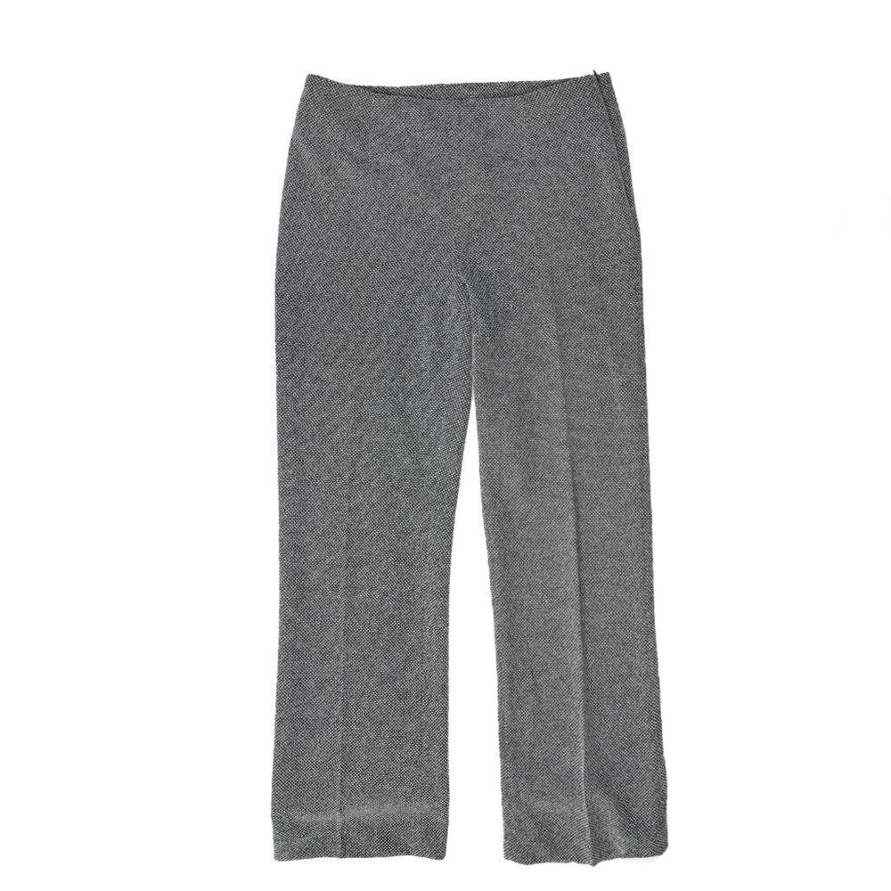 Cleo Tweed Trousers Straight Leg Pants Black White Office Classic Size Zipper